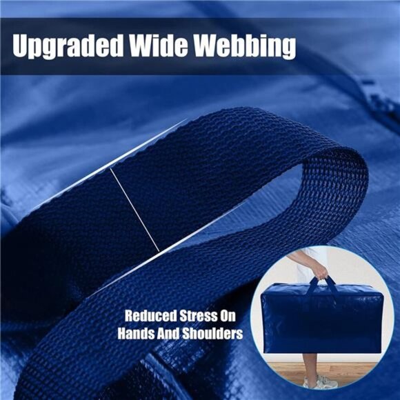 4 Pack Heavy Duty Extra Large Moving Bags with Backpack Straps - Strong Handles - Picture 2 of 8